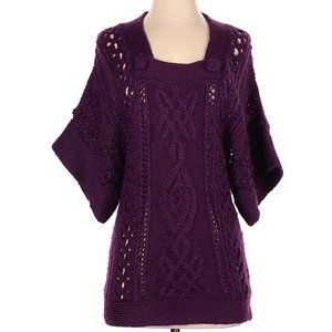 Design History Purple Tunic Sweater Wool Blend
